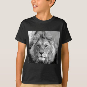 Camiseta León blanco negro