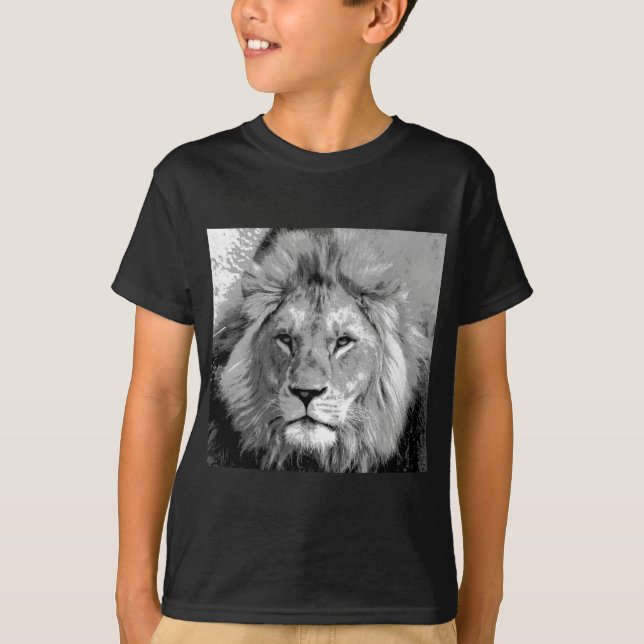 Camiseta León blanco negro (Anverso)