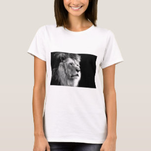 Camiseta León blanco negro