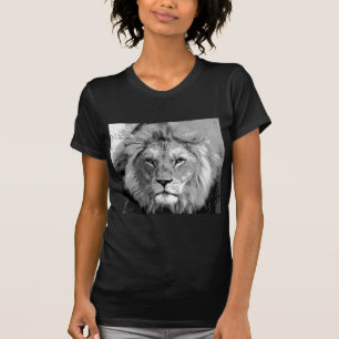 Camiseta León blanco negro
