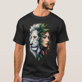 Camiseta León blanco y mujer