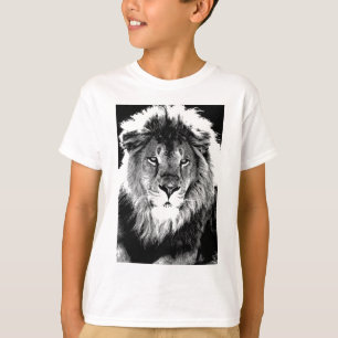 Camiseta León blanco y negro