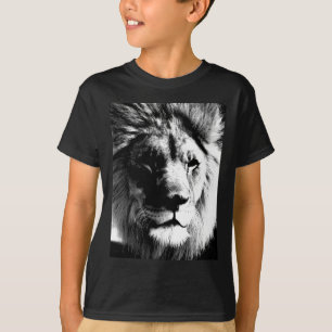 Camiseta León blanco y negro