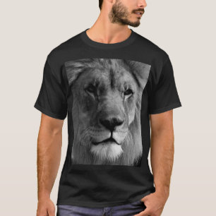 Camiseta León blanco y negro