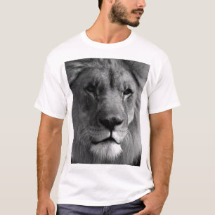 Camiseta León blanco y negro