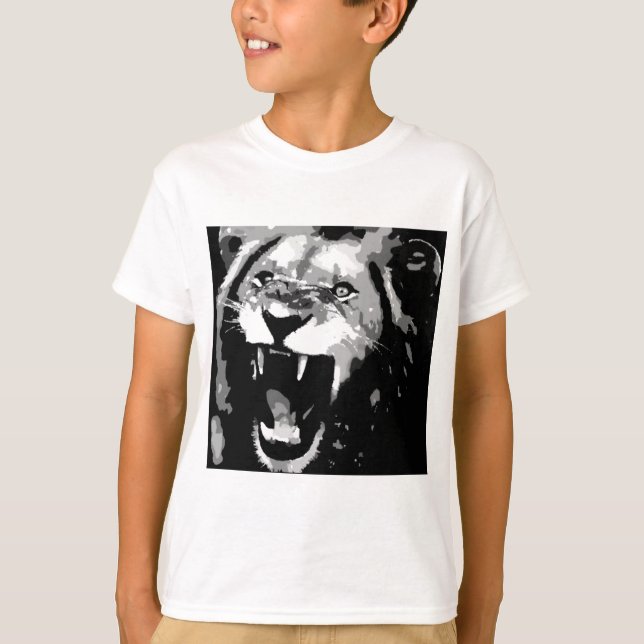 Camiseta León blanco y negro (Anverso)