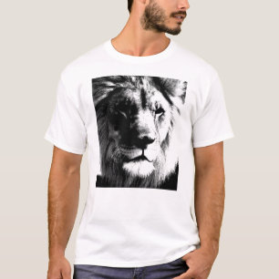 Camiseta León blanco y negro