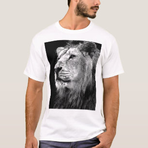 Camiseta León blanco y negro
