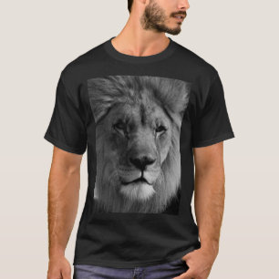 Camiseta León blanco y negro