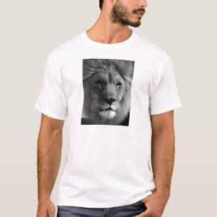 Camiseta León blanco y negro