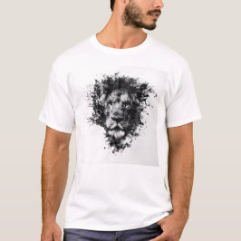 Camiseta León blanco y negro