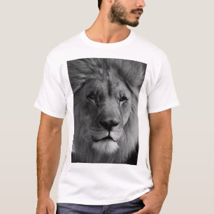 Camiseta León blanco y negro