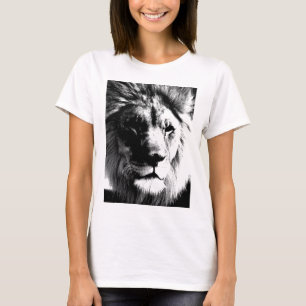 Camiseta León blanco y negro