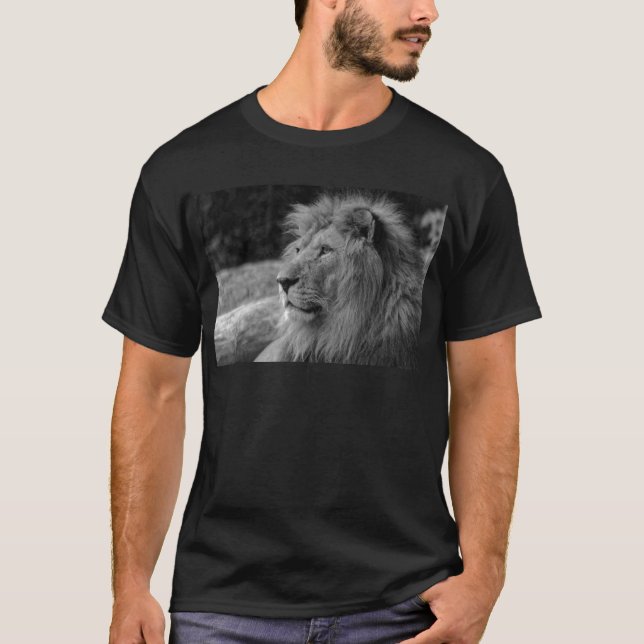 Camiseta León blanco y negro - Animal salvaje (Anverso)