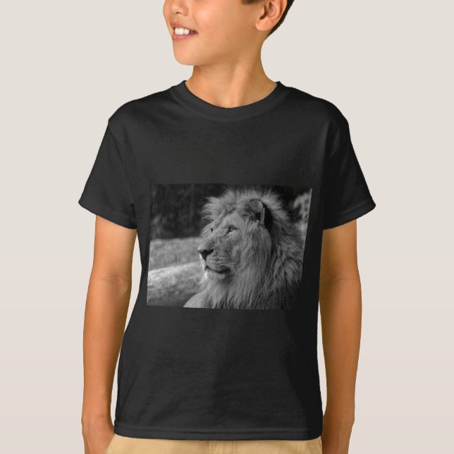 Camiseta León blanco y negro - Animal salvaje (Anverso)