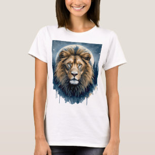 Camiseta  León Celestial Acuarela   Espíritu de León bajo l