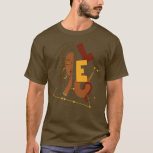 Camiseta León Chica afro locs Chica Rótulos zodiac