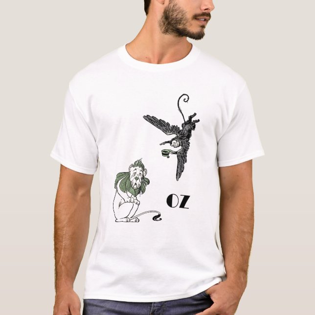 Camiseta León cobarde, mono que vuela - mago de Oz (Anverso)