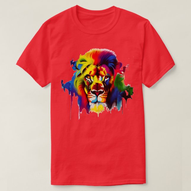 Camiseta león colorido (Diseño del anverso)