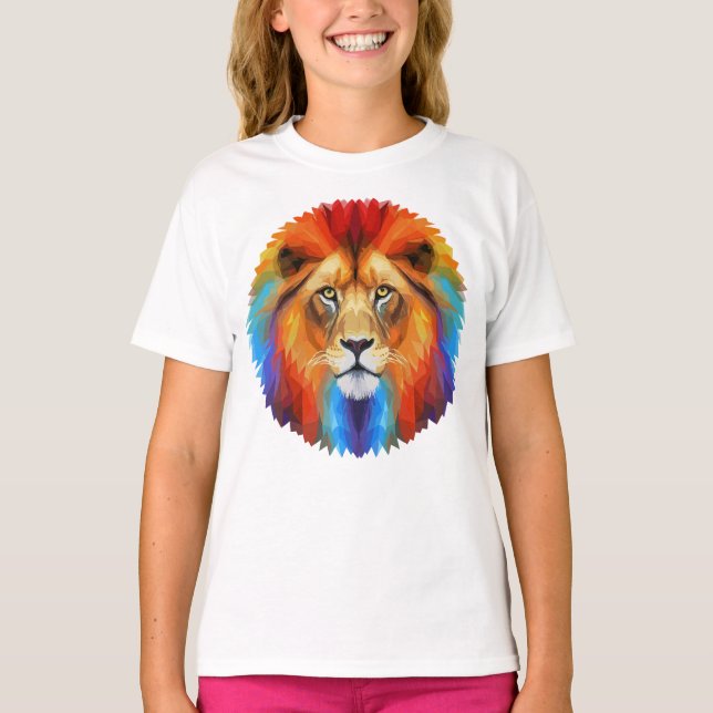 Camiseta León colorido (Anverso)