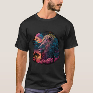 Camiseta León Colorido Realista En Naturaleza Salvaje En Mo