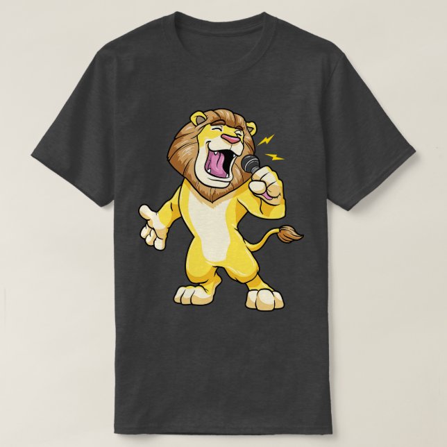 Camiseta León como cantante con micrófono (Diseño del anverso)