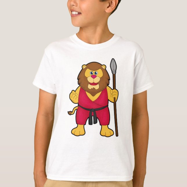 Camiseta León como guerrero con Spear (Anverso)