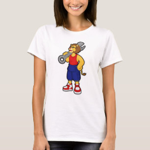 Camiseta León como mecánico con llave