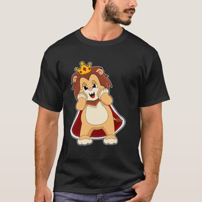 Camiseta León como Rey con Corona. PNG (Anverso)