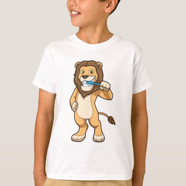 Camiseta León con cepillo de dientes (Anverso)