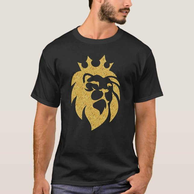 Camiseta León con corona - Estilo de oro 1 (Anverso)