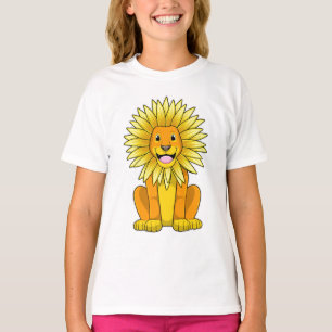 Camiseta León con flor de girasol
