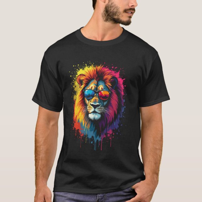 Camiseta León con gafas coloreadas (Anverso)