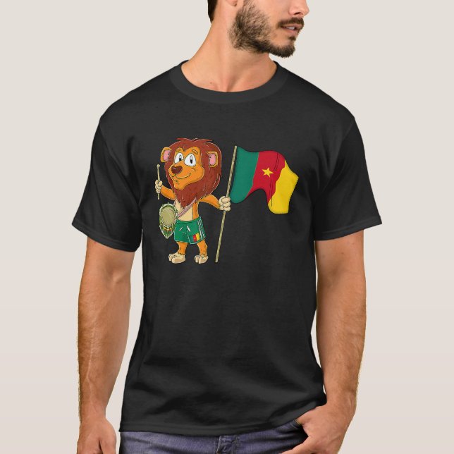 Camiseta León con la bandera de Camerún (Anverso)