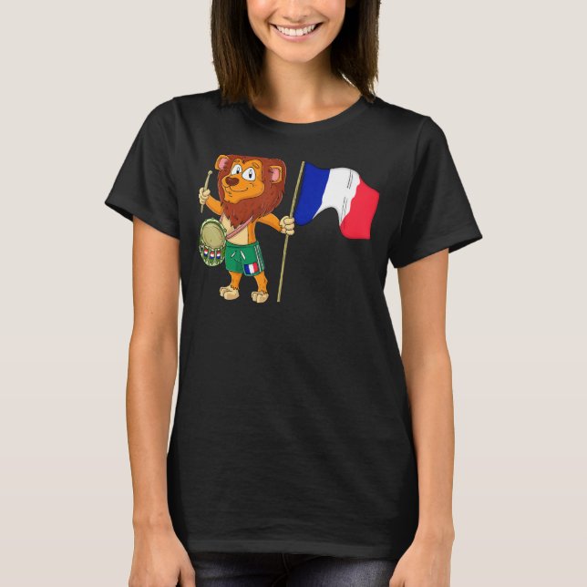 Camiseta León con la bandera francesa (Anverso)