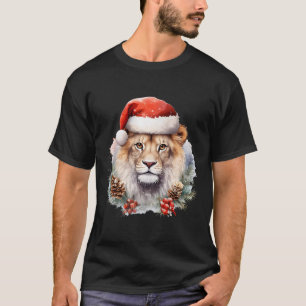 Camiseta León con Navidades Gorra Sudáfrica Safari Animal
