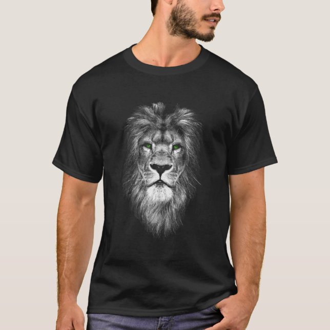 Camiseta León con ojos verdes (Anverso)