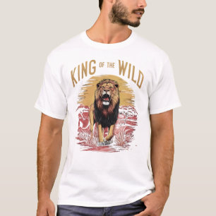 Camiseta León con palabras: Rey de lo salvaje