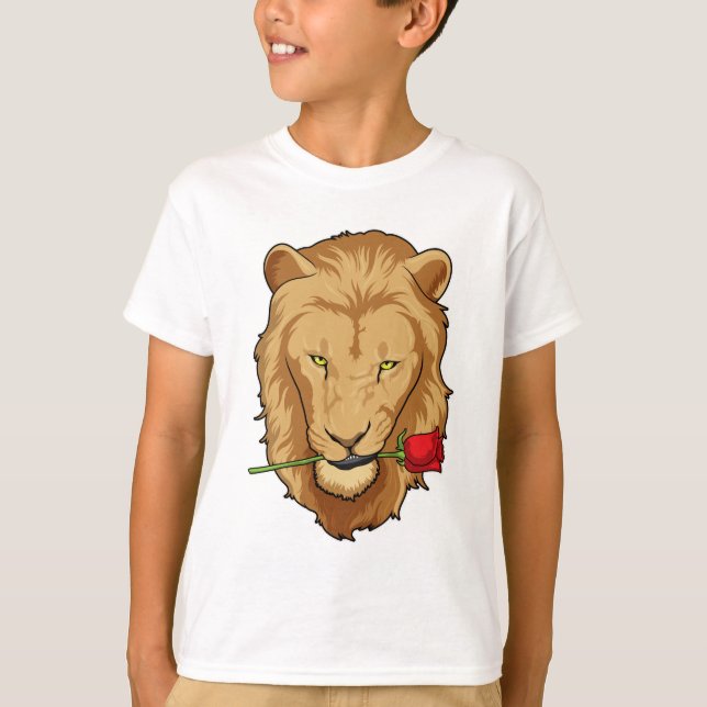 Camiseta León con Rosa (Anverso)
