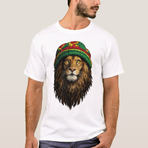 Camiseta León con Sombrero Rasta – Diseño Urbano R