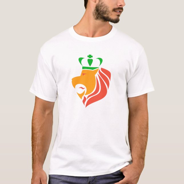 Camiseta León coronado reggae de Rasta (Anverso)