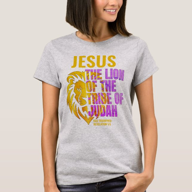 Camiseta León cristiano de la tribu de Judá JESÚS (Anverso)