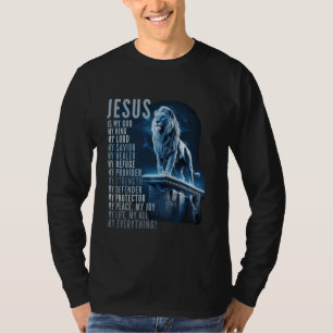 Camiseta León Cristiano Jesús Es Mi Dios Rey, Señor y Salva