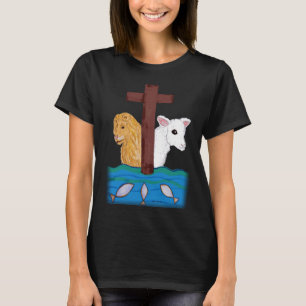 Camiseta León cristiano y cordero