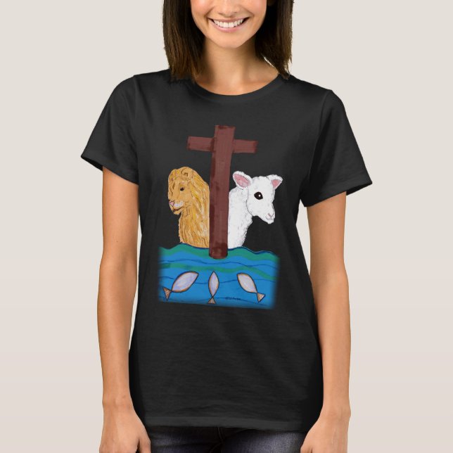 Camiseta León cristiano y cordero (Anverso)