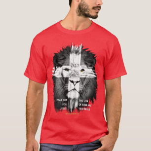Camiseta León Cruz Jesús Cristiano Señor Dios Creyente Pull