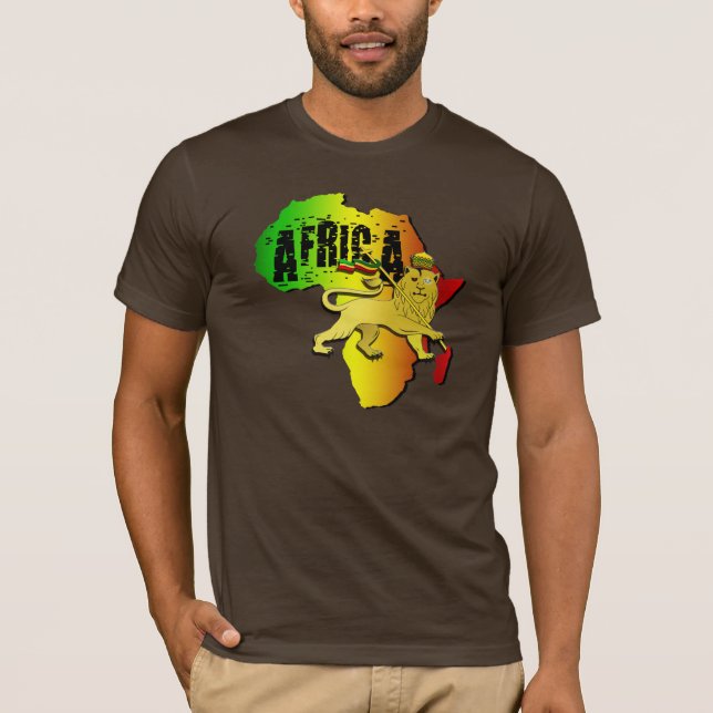 Camiseta León de África del reggae del león de Zion (Anverso)