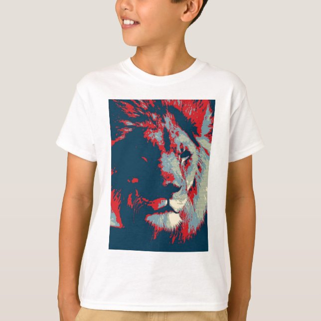 Camiseta León de arte pop (Anverso)