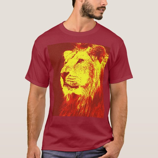 Camiseta León de arte pop (Anverso)