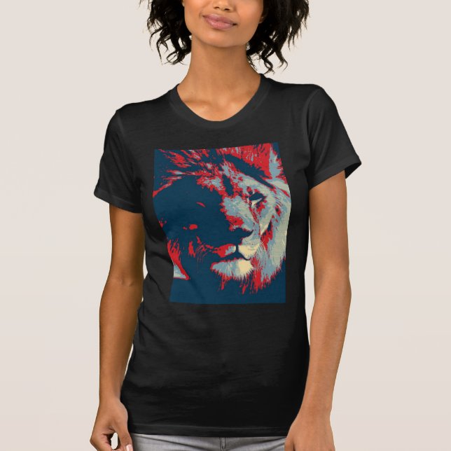 Camiseta León de arte pop (Anverso)